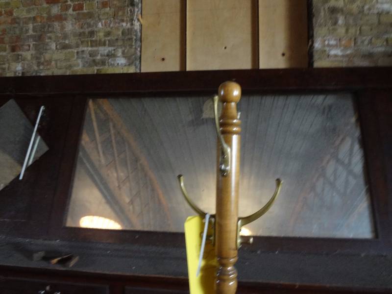 lot 489 image: Hall Tree, Brass Hooks