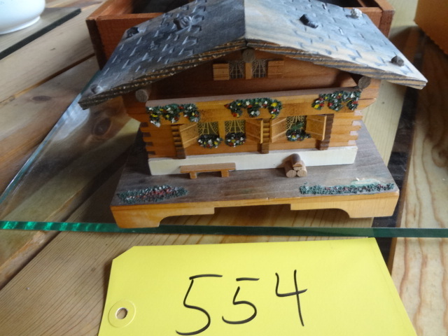 lot 554 image: Chalet Music Box, Tree made from Bark