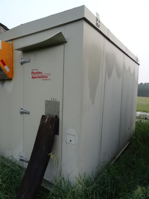 Aluminum storage shed.