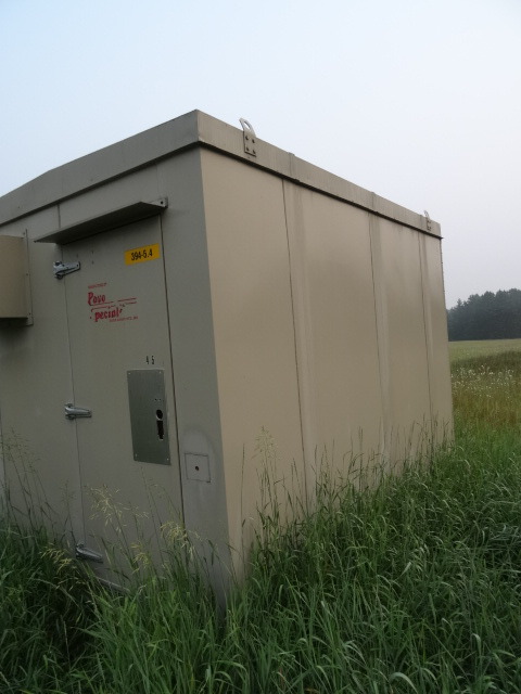 Aluminum storage shed.