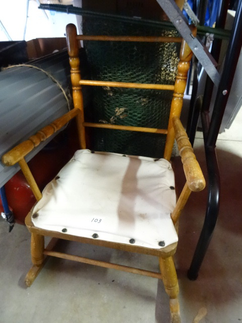 lot 103 image: Vintage Childs Rocking Chair