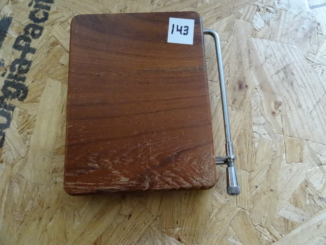 lot 143 image: Vintage Dolphin Teakwood Cheese Slicer Cutting Board