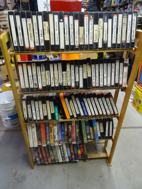 lot 193 image: Multi-Media Rack with VHS Tapes