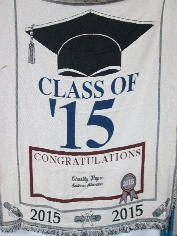 lot 97 image: Class of 2015 Personalized Graduation Throw