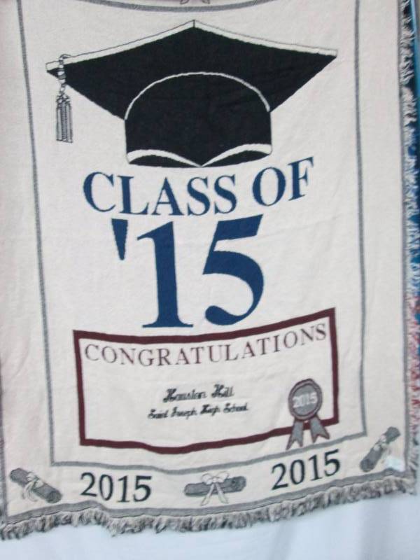 lot 98 image: Class of 2015 Personalized Graduation Throw