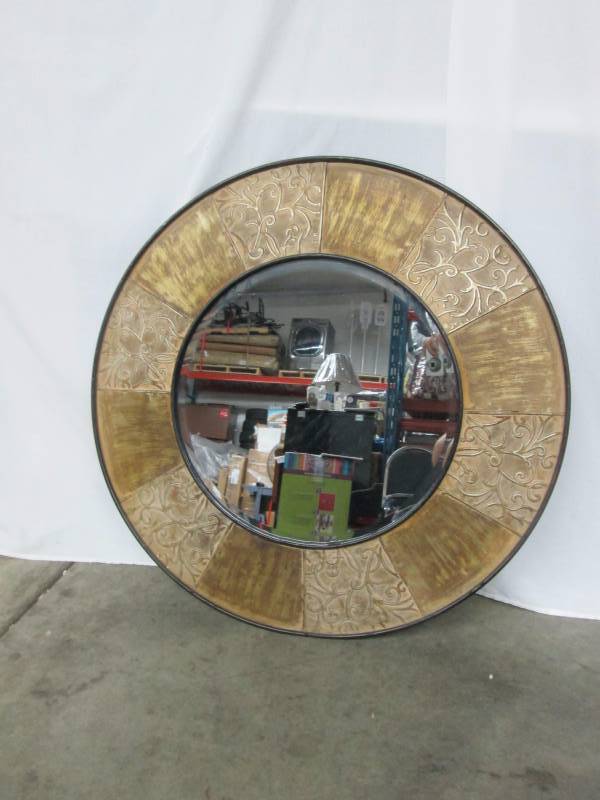 lot 57 image: River of Goods Round Metal Mirror