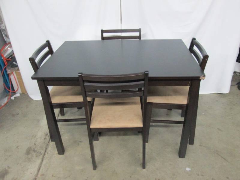 lot 5 image: Monarch Specialties Cappuccino 5-pc. Dining Set
