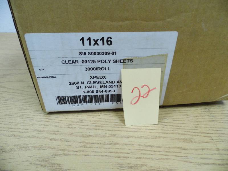 lot 22 image: 3,000 Roll of Clear Poly Sheets