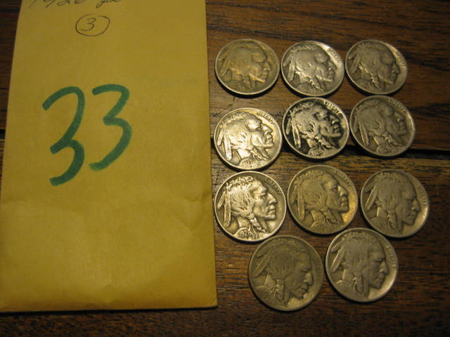 11 Full Date Buffalo Nickels