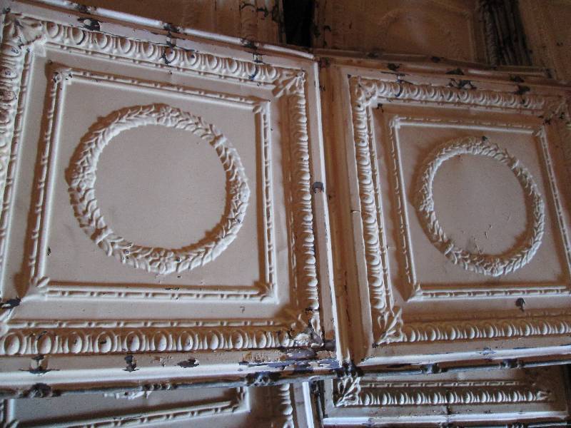 Antique metal ceiling tin removed f...