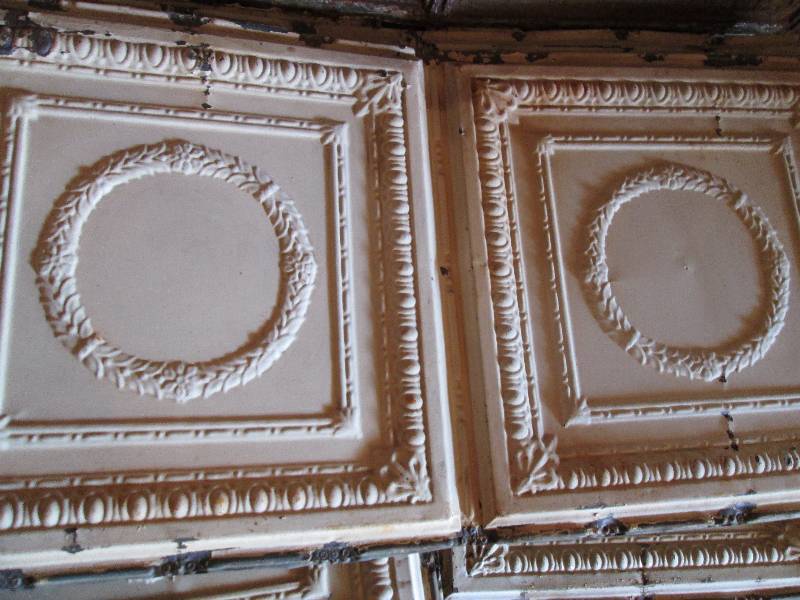 Antique metal ceiling tin removed f...