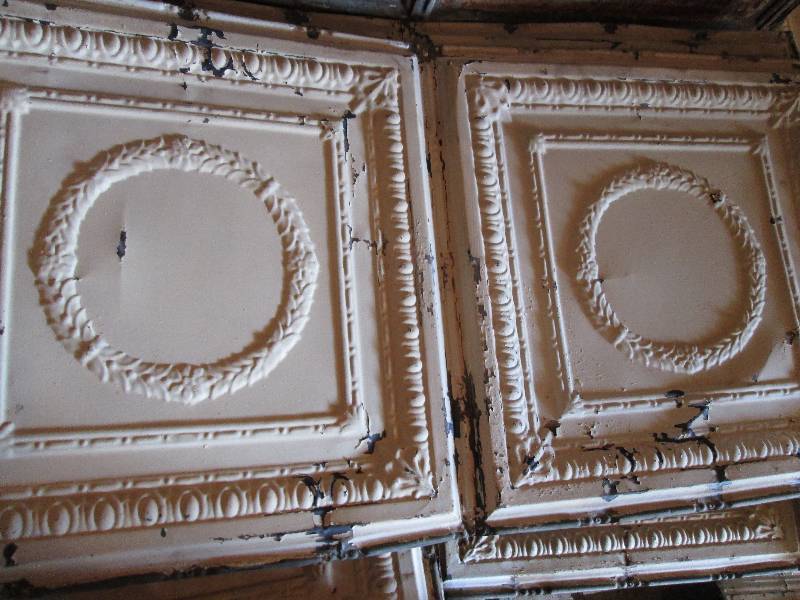 Antique metal ceiling tin removed f...