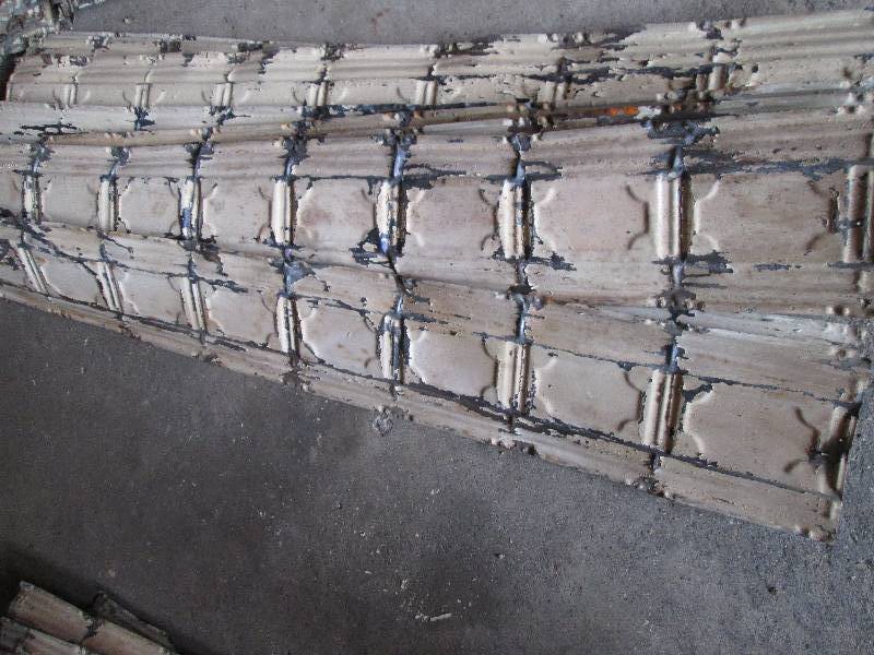 Border strips of antique metal ceil...
