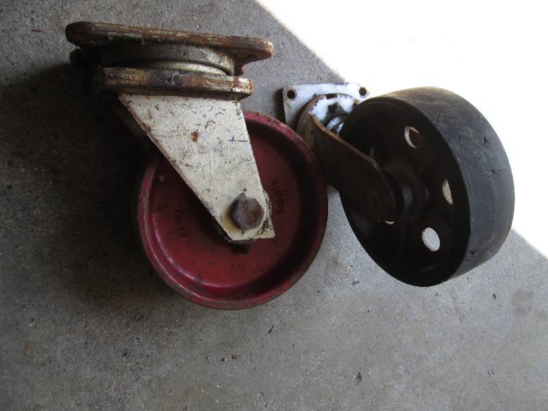 2 wheels one rubber and one metal s...