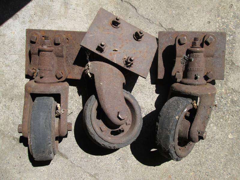 3 vintage S.D. NUTTING wheels on a ...