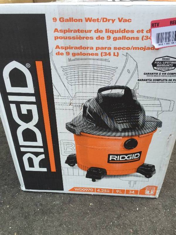 Ridgid Shop Vac - 9 Gallon