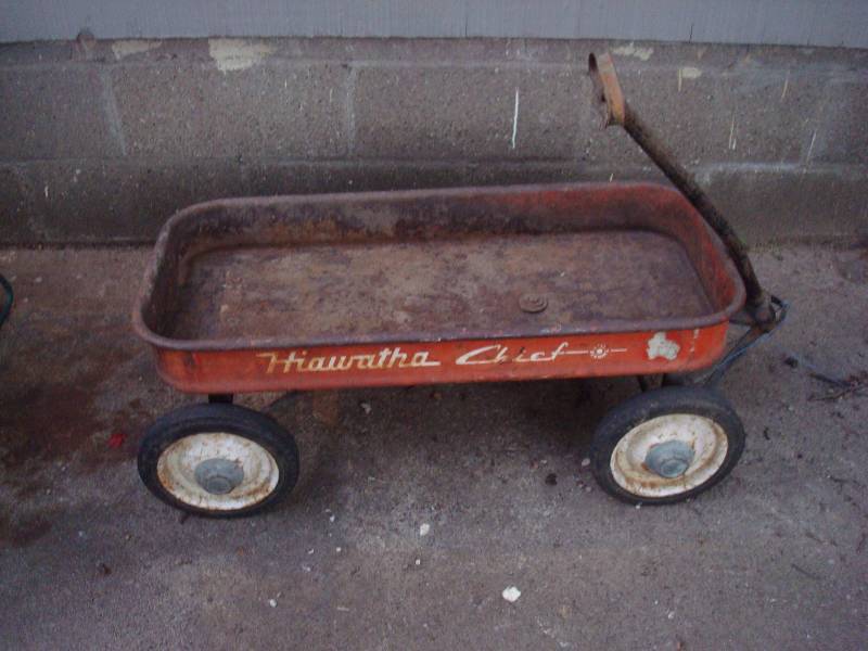 lot 12 image: Vintage Hiawatha Chief Wagon, Lots Of Wear