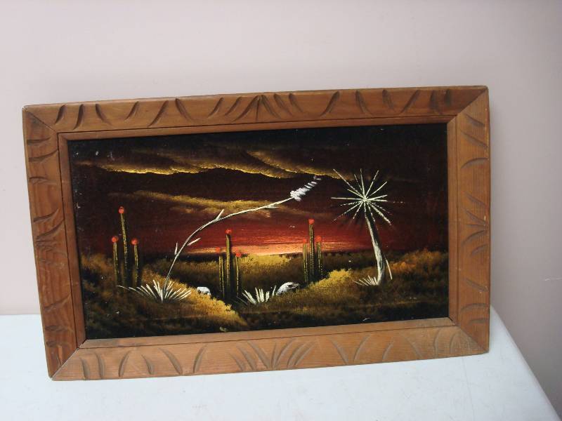 lot 30 image: Framed Velvet Picture