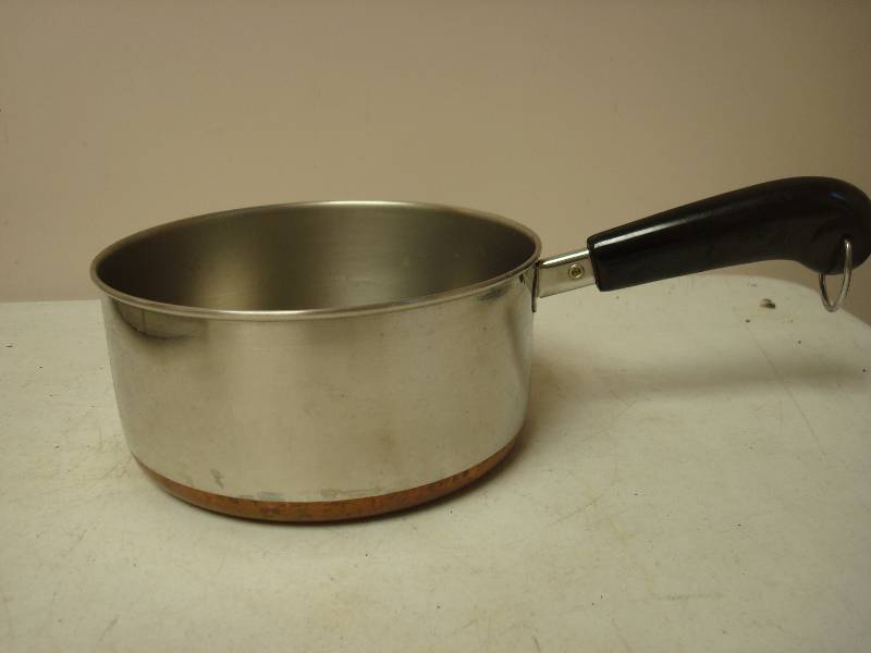 lot 111 image: Revere Ware Copper Clad Sauce Pan, Some Wear, 2qt