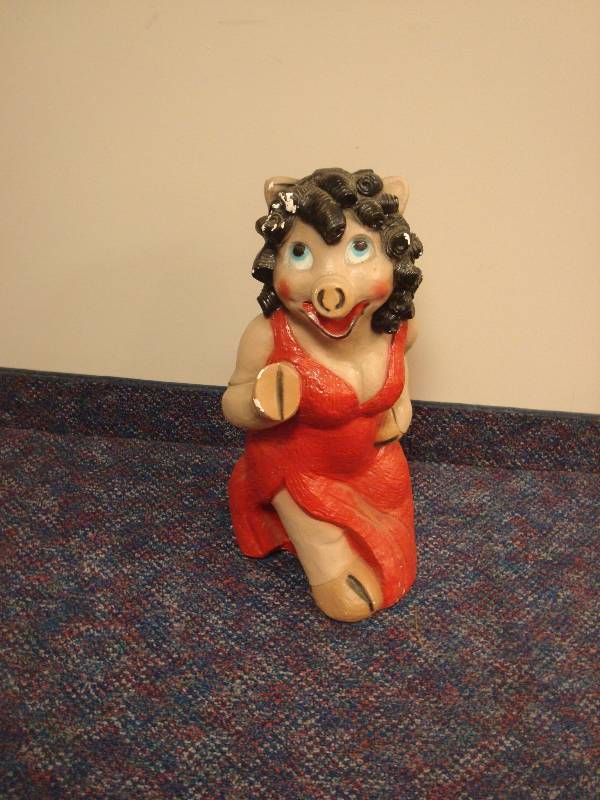 lot 126 image: Pig Piggy Bank Statue, Shows Wear