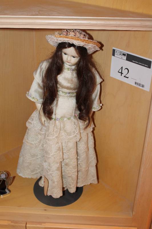 lot 42 image: Elizabeth Wax Doll Maker M. Smith Origin England.