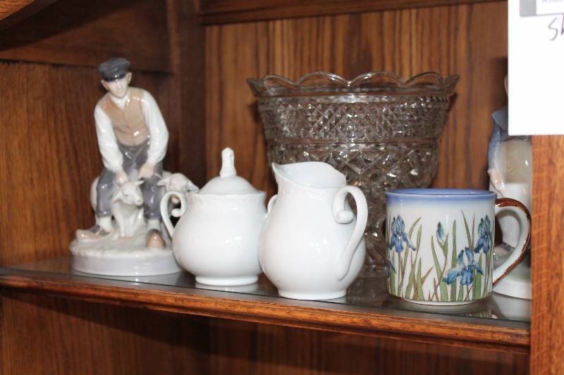 lot 83 image: Shelf Lot Including Crystal Glass Ware Serving Dishes Candy Bowls Collectible Dish Ware And More.