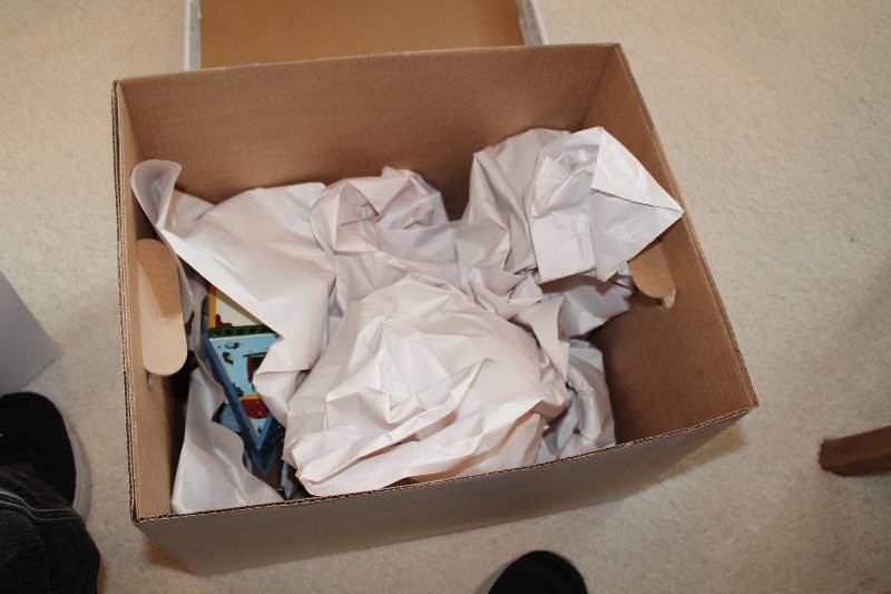 lot 79 image: Box Lot Including Crystal Glassware Candy Dish Wooden House Decoration And More.