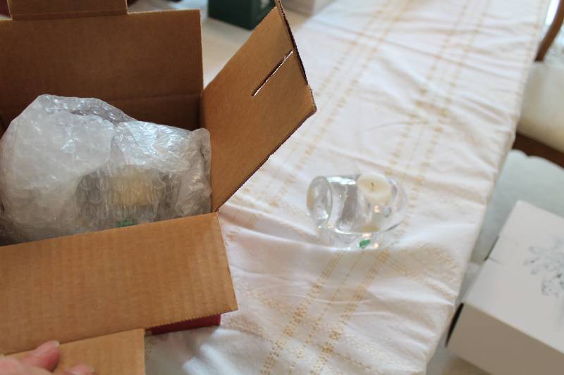 lot 101 image: Lot of (3) Orrefors Sweden Candle Holders.