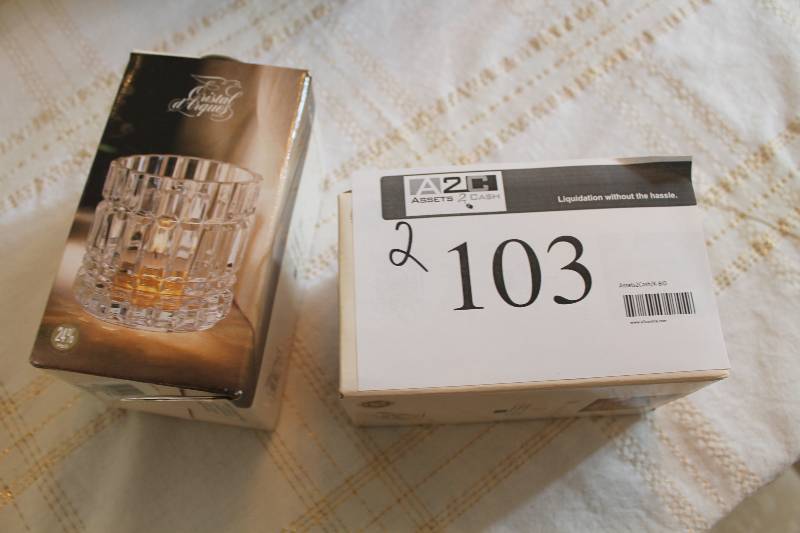 lot 103 image: Lot of (2) Cristal Dorques Crystal Candle Holders.
