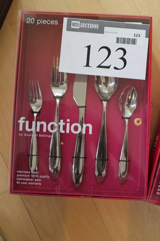 lot 123 image: Function Silverware Set wOriginal Packaging 20 Pieces.
