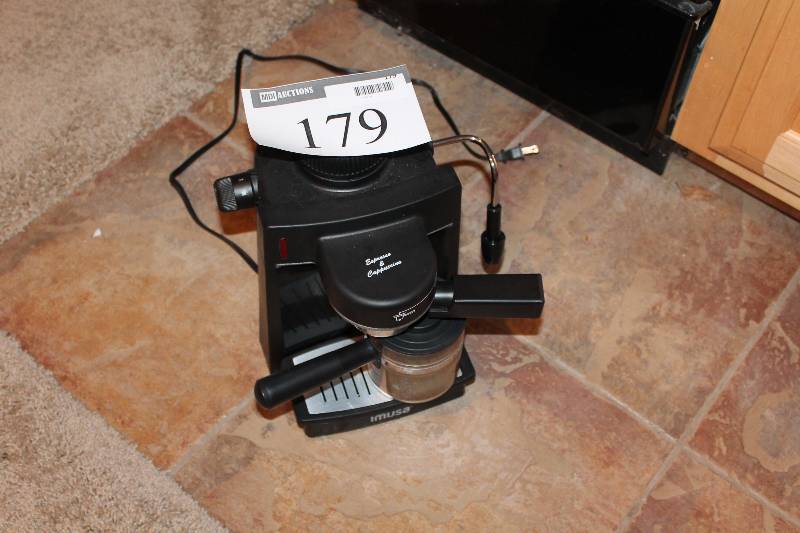 lot 179 image: Imusas Espresso Maker Model Gau-18200TSK-182 120V60Hz800W.