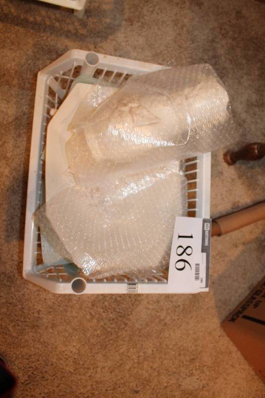 lot 186 image: Bin Lot Including White Serving Dish And More.