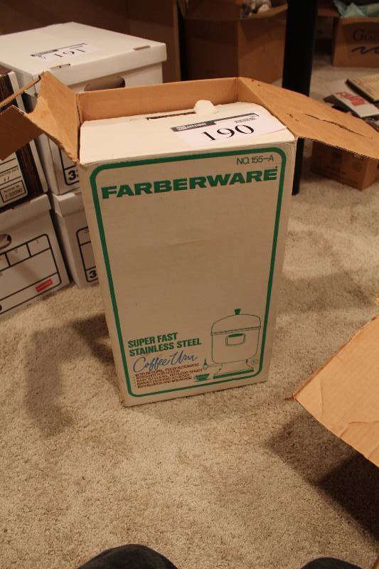 lot 190 image: Box Lot of Super Fast Stainless Steel Coffee Urn 12 to 55 cups, Full Automatic.