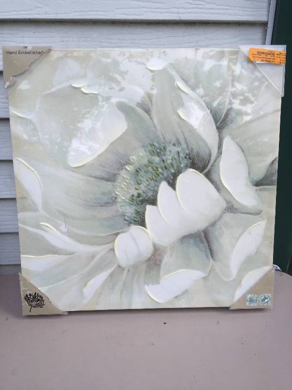 lot 25 image: Large Hand Embellished Canvas Picture