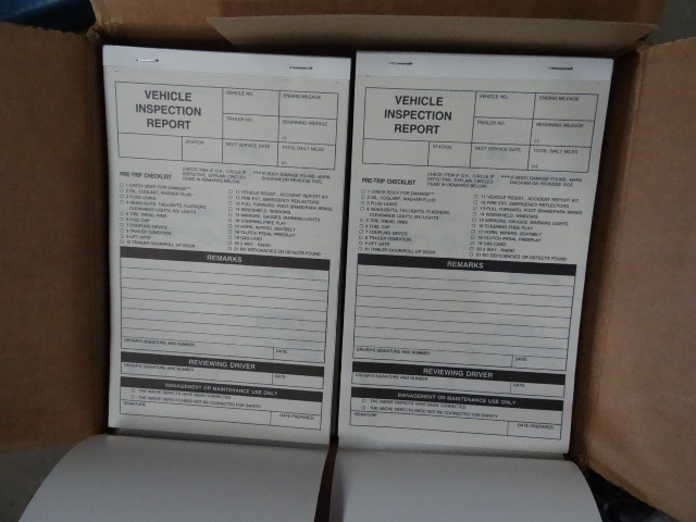 Box of vehicle inspection books