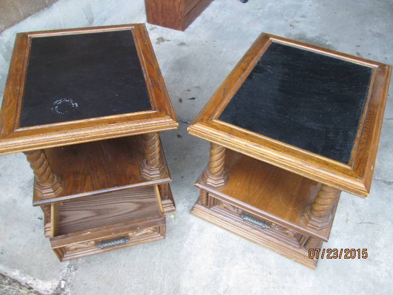 Pair of vintage end tables, tops ar...