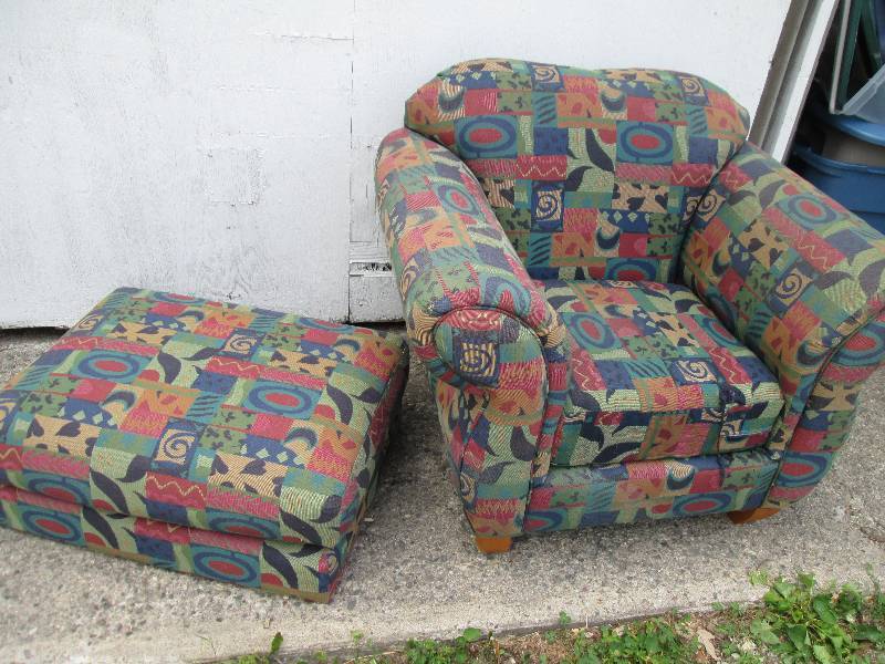 Oversized funky chair with footrest...