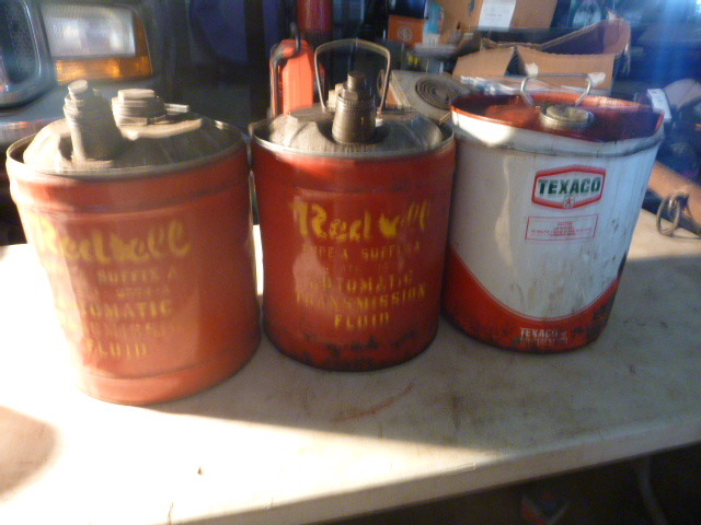 lot 129 image: 3 Metal Oil Cans