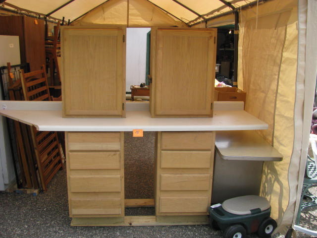cabinets, drawers and counter surface