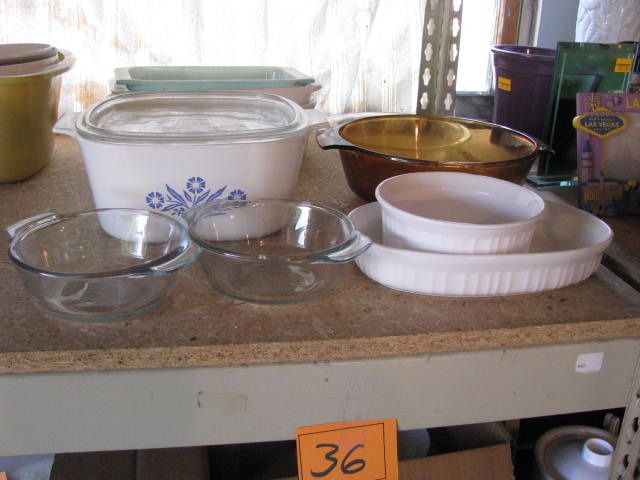 pyrex corning ware and misc serving ware
