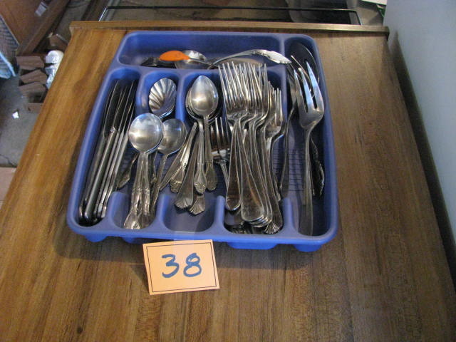 large lot of silverware bits of several sets