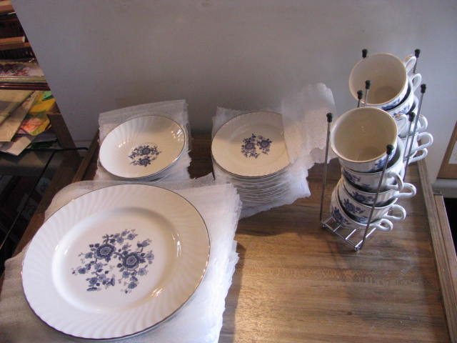 royal blue ironstone dinner ware dish set