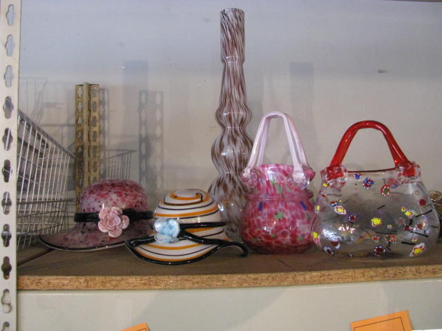 glass decor items see photos