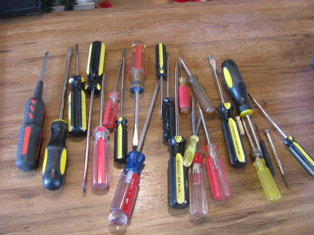 lot of standard screwdrivers