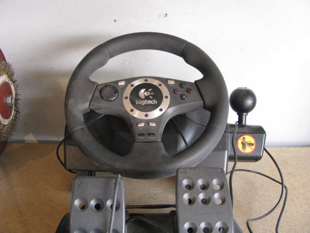logitech car steering wheel and foot pedals