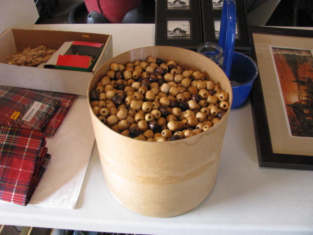 Large lot of wood beads