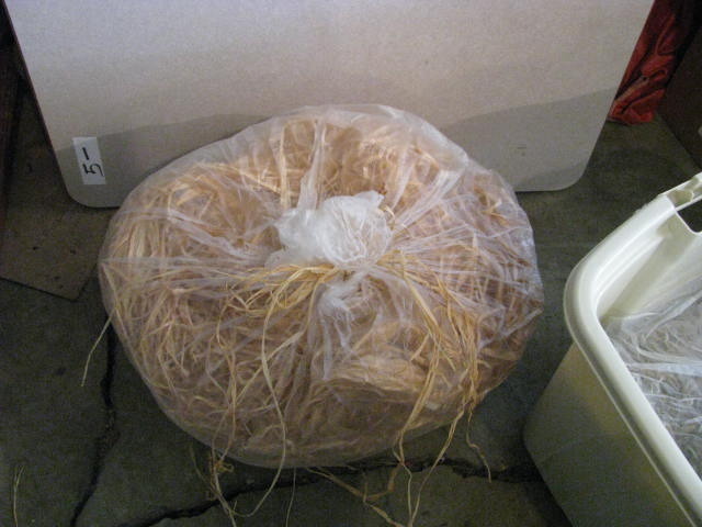 two large bags of floral grass reeds