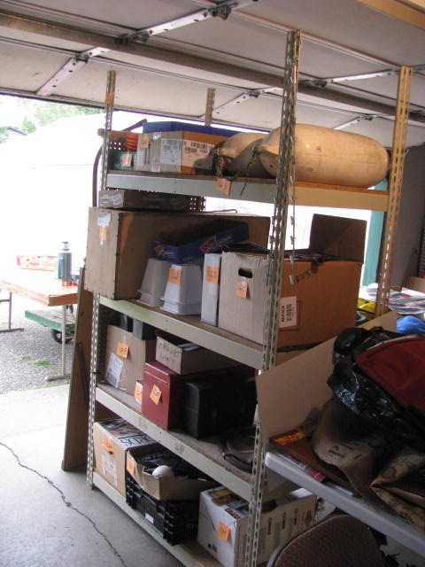 three sets of heavy duty shelving NO contents are included