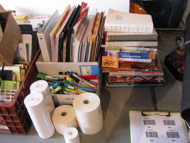 very large lot of office supplies and books
