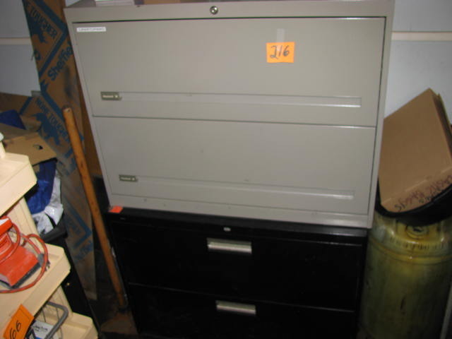 two lateral metal file cabinets see photos